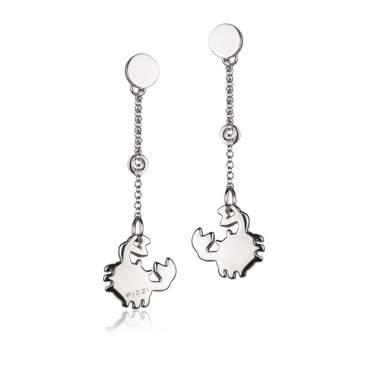 Orecchini in Argento a catena Pendente Granchio