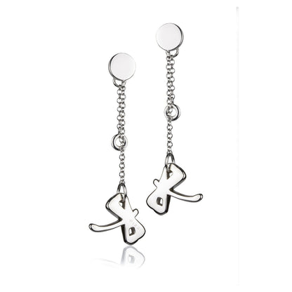 Orecchini in Argento a catena Pendente Libellula