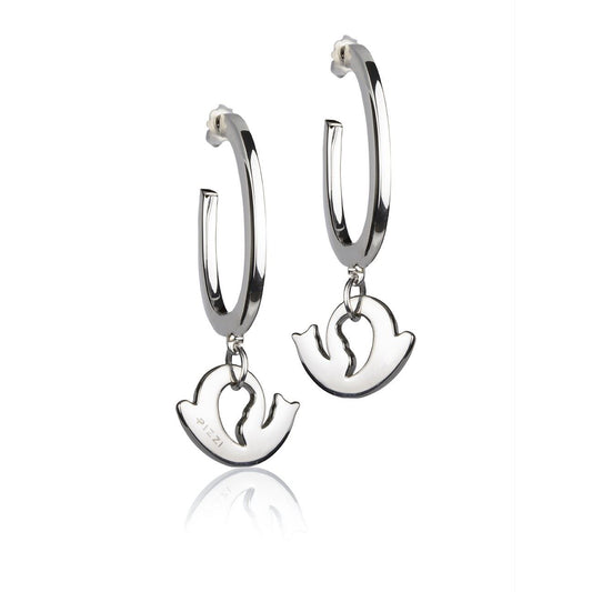 Orecchini in  Argento a Cerchio Pendente Chiocciola