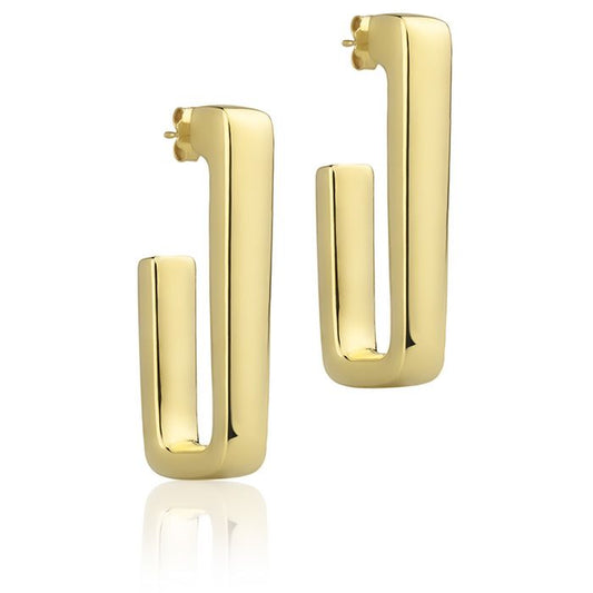 Orecchini in oro giallo 18k rettangolari lunghezza 45mm