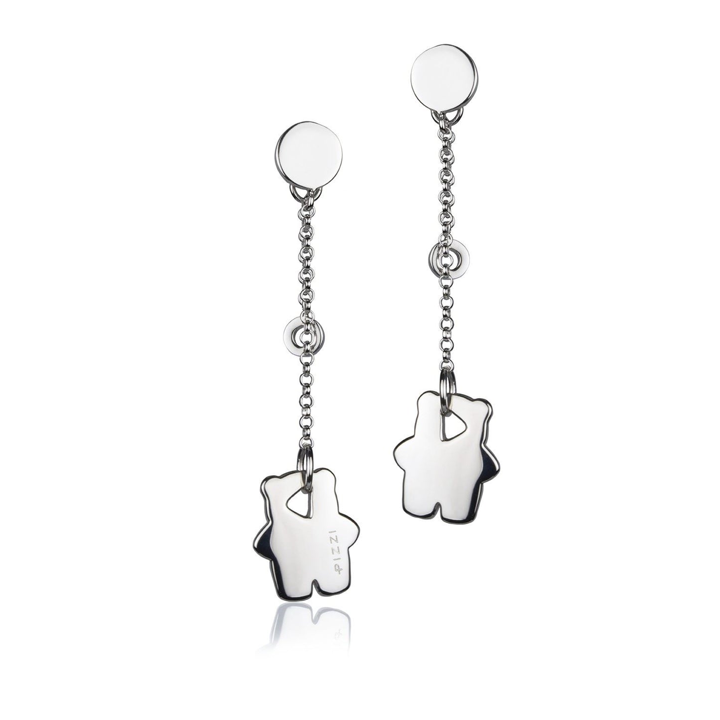 Orecchini in Argento a Catena pendente Orsetto