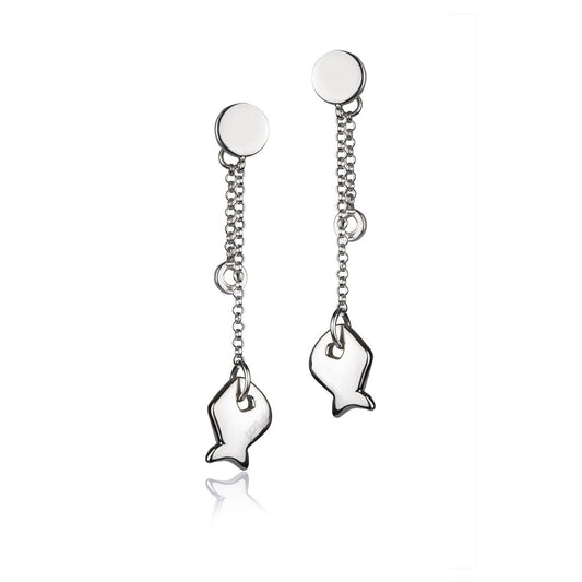 Orecchini in Argento a catena Pendente Pesce