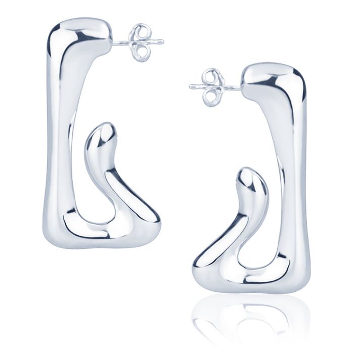 Orecchini in oro bianco 18k style