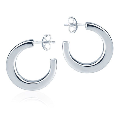Orecchini in oro Bianco 18k a cerchio da 20 mm sezione quadrata