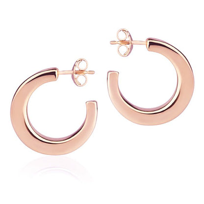 Orecchini in oro rosa 18k a cerchio da 20 mm sezione quadrata