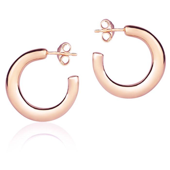 Orecchini in oro rosa 18k a cerchio da 20 mm sezione rotonda