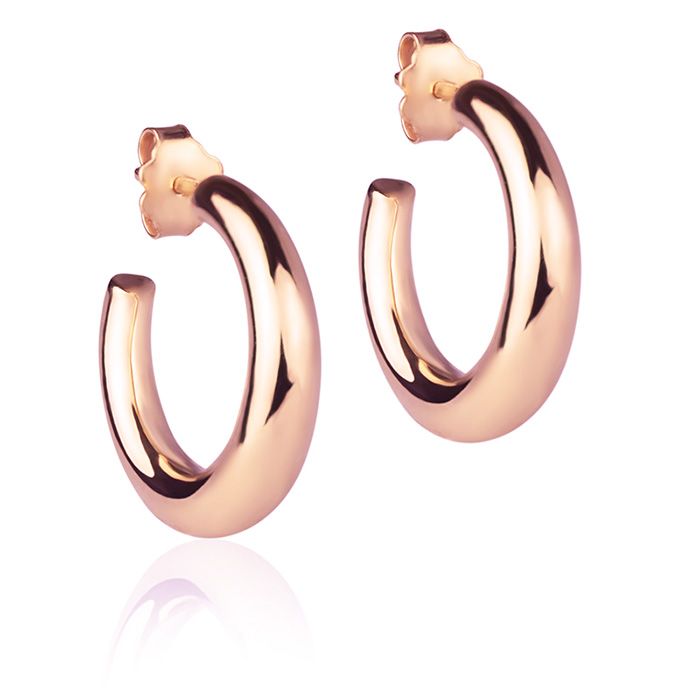 Orecchini in oro rosa 18k a cerchio da 20 mm sezione rotonda
