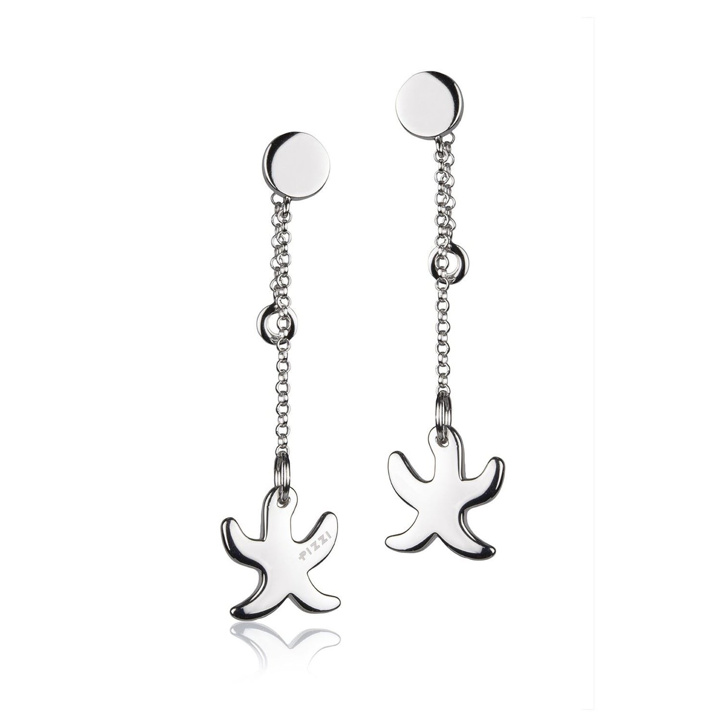 Orecchini in Argento a catena Pendente Stella Marina