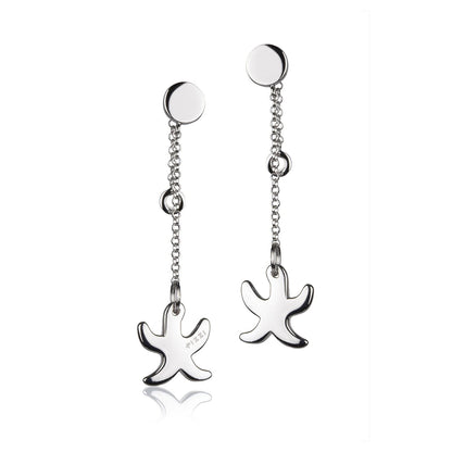 Orecchini in Argento a catena Pendente Stella Marina