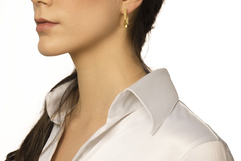 Orecchini esagonali in oro bianco 18k larghezza 20mm