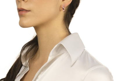 Orecchini in oro rosa 18k a cerchio da 20 mm sezione rotonda