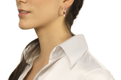 Orecchini in oro rosa 18k a cerchio da 30 mm sezione rotonda