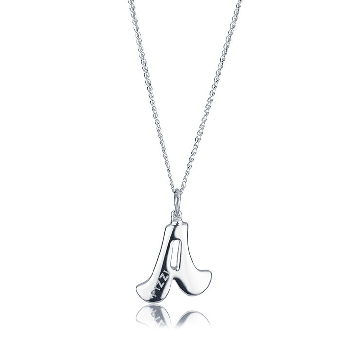 Collana in oro bianco 18kt con iniziale lettera a