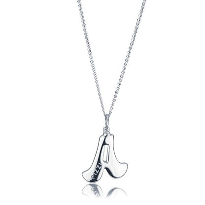 Collana in oro bianco 18kt con iniziale lettera a