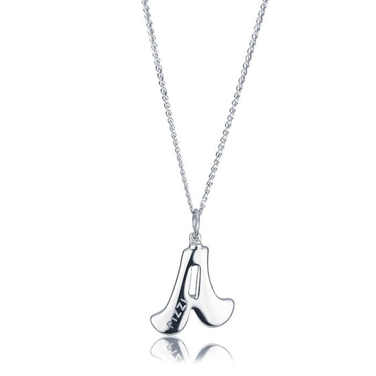 Collana in oro bianco 18kt con iniziale lettera a