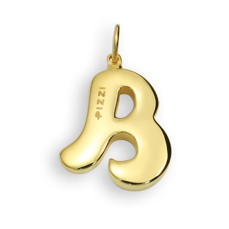 Pendant with initial letter b lace in 18kt yellow gold