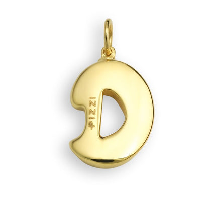 Pendente con laccio iniziale lettera D in oro giallo 18kt