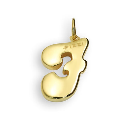 Pendente con laccio iniziale lettera f in oro giallo 18kt