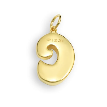 Pendente con laccio iniziale lettera o in oro giallo 18kt