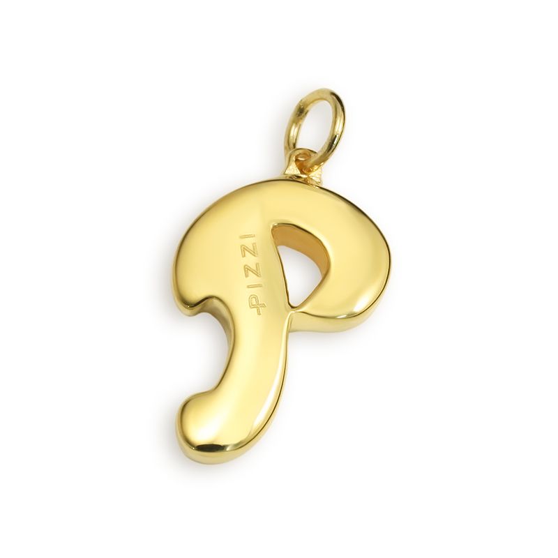 Pendant with initial letter p lace in 18kt yellow gold