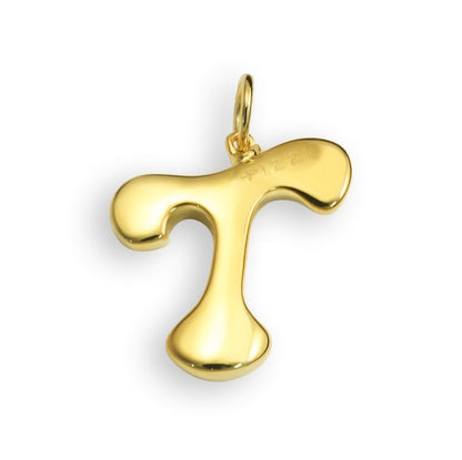 Pendente con laccio iniziale lettera t in oro giallo 18kt