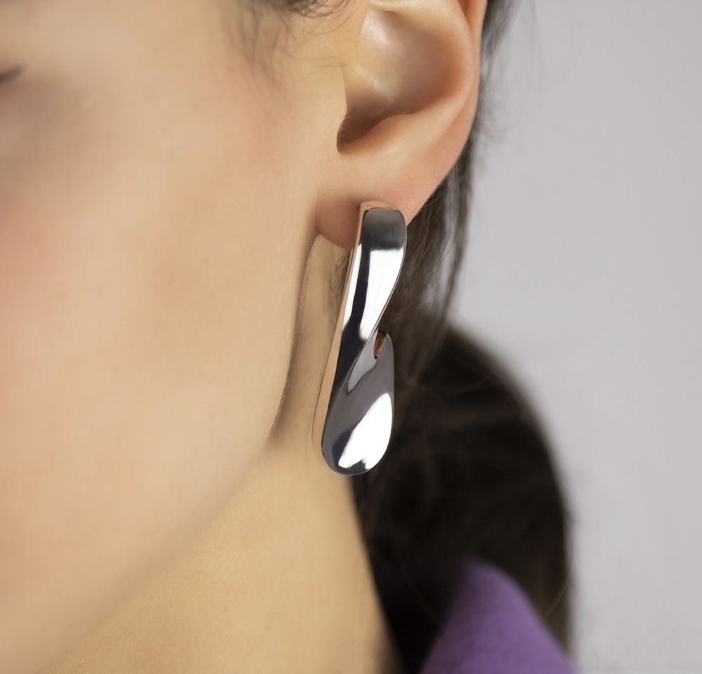 Orecchini argento curvi grandi