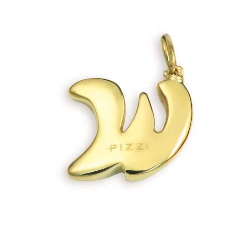 Collana in oro giallo 18kt con iniziale lettera w