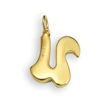 Collana in oro giallo 18kt con iniziale lettera u