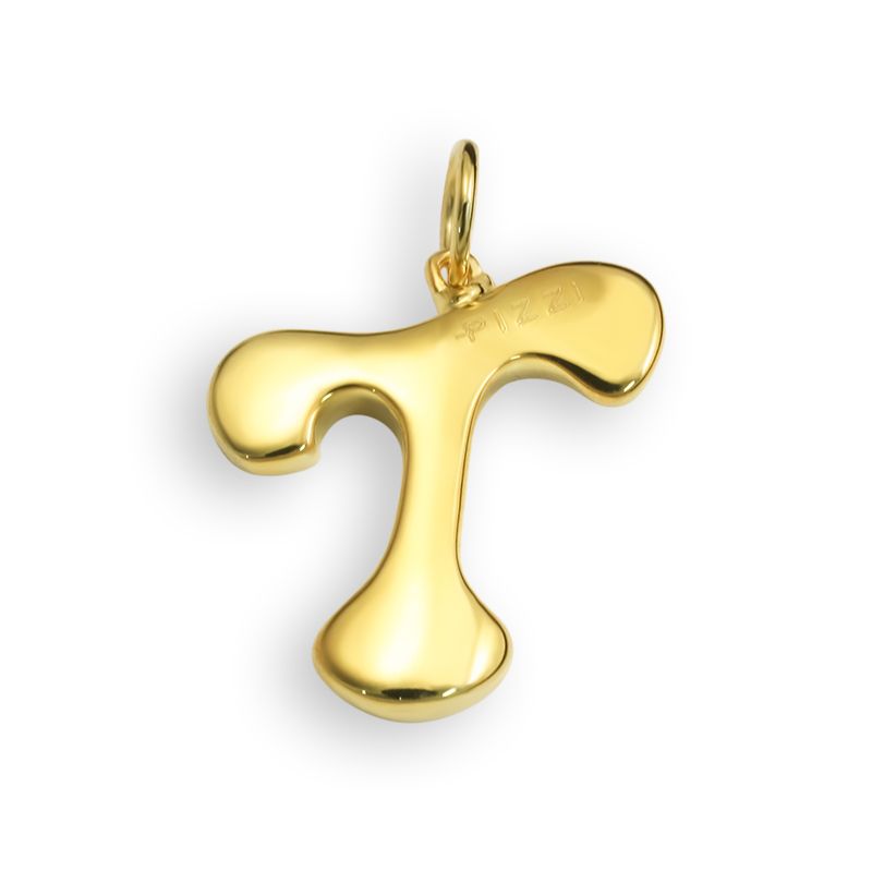 Collana in oro giallo 18kt con iniziale lettera t