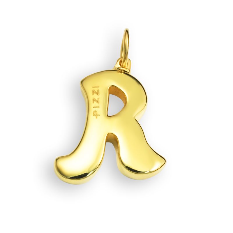 18kt yellow gold necklace with initial letter r