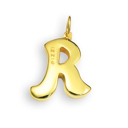 18kt yellow gold necklace with initial letter r