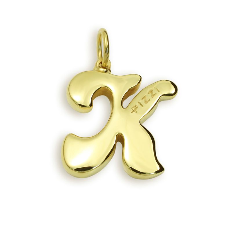 Collana in oro giallo 18kt con iniziale lettera k