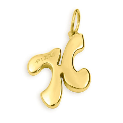 Collana in oro giallo 18kt  con iniziale lettera h
