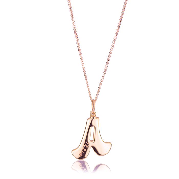 Collana in oro rosa 18kt con iniziale lettera a