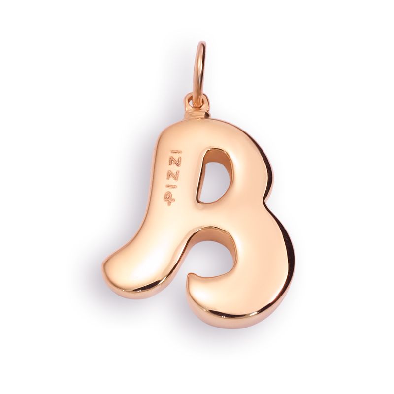 18kt rose gold necklace with initial letter B