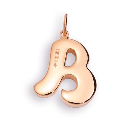 18kt rose gold necklace with initial letter B