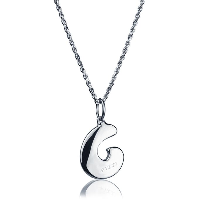 Collana in oro bianco 18kt con iniziale lettera C