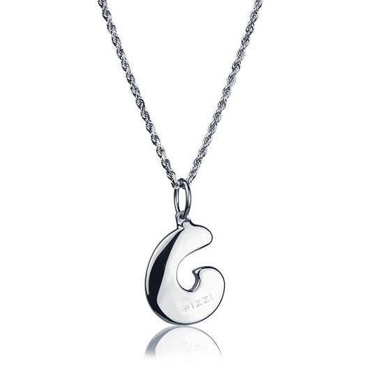 Collana in oro bianco 18kt con iniziale lettera C