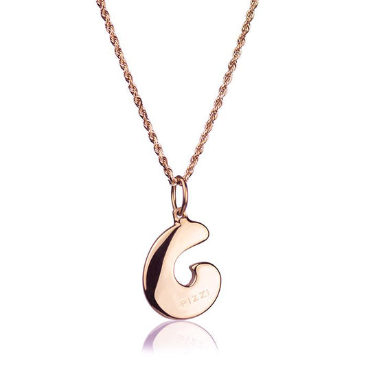 Collana in oro rosa 18kt con iniziale lettera C