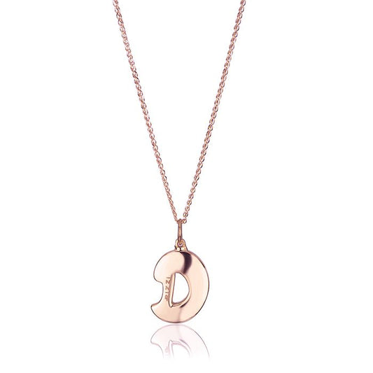 Collana in oro rosa 18kt con iniziale lettera d