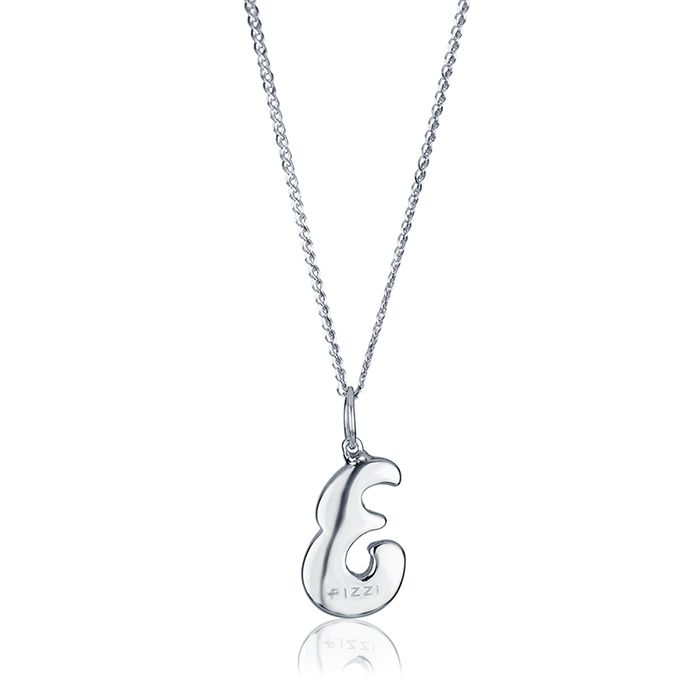 Collana in oro bianco 18kt con iniziale lettera e