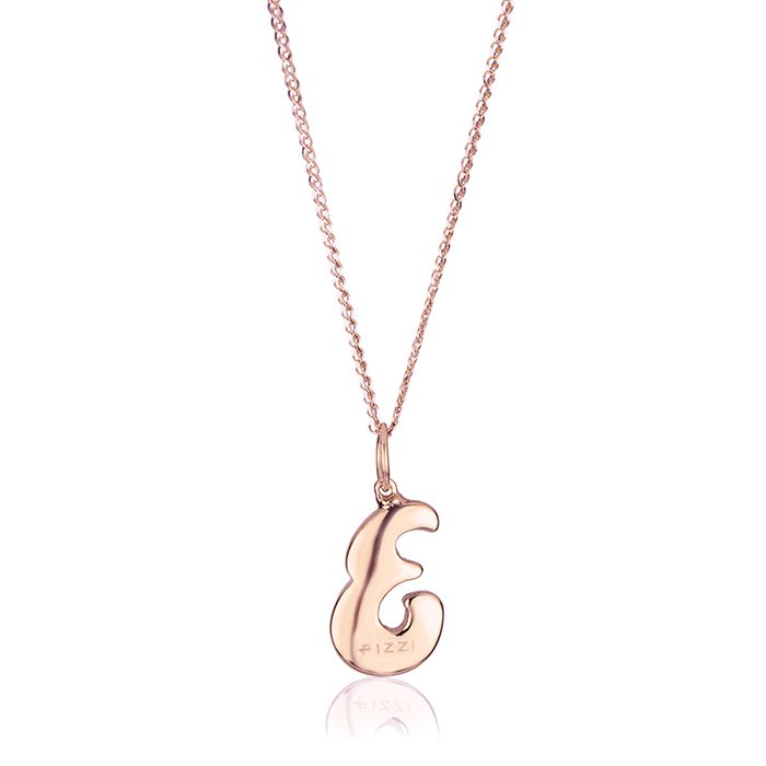 Collana in oro rosa 18kt con iniziale lettera e