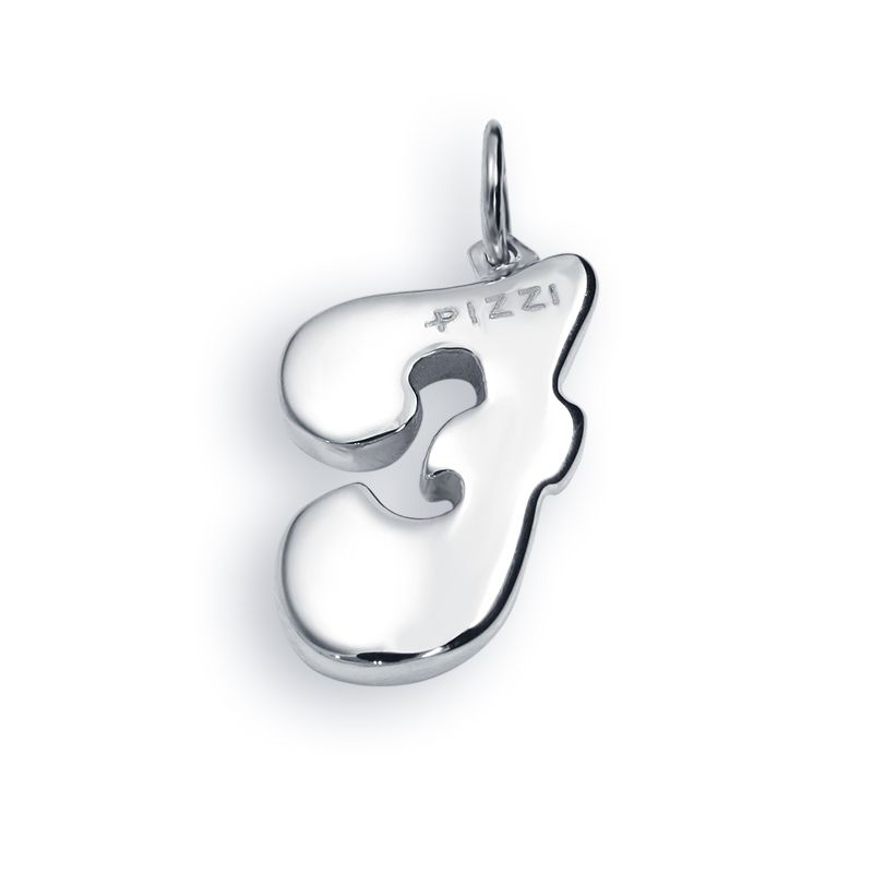 Collana in oro bianco 18kt con iniziale lettera f