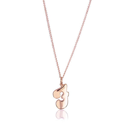 Collana in oro rosa 18kt con iniziale lettera f
