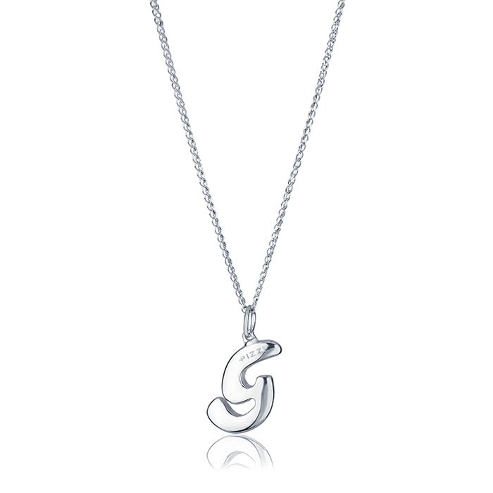 Collana in oro bianco 18kt con iniziale lettera g