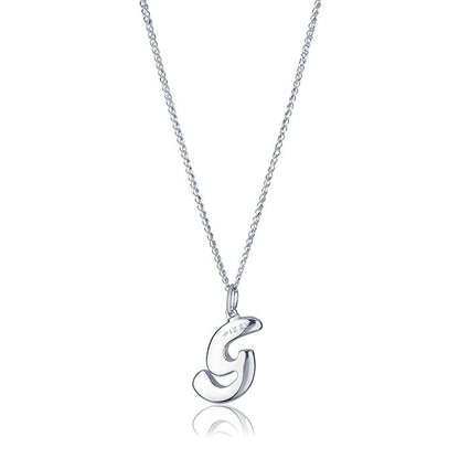 Collana in oro bianco 18kt con iniziale lettera g