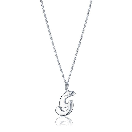 Collana in oro bianco 18kt con iniziale lettera g