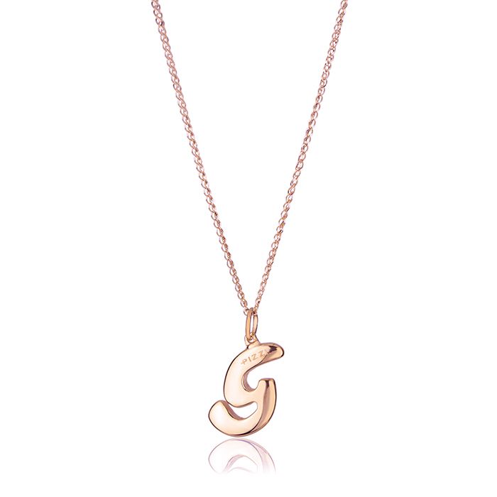 Collana in oro rosa 18kt con iniziale lettera g