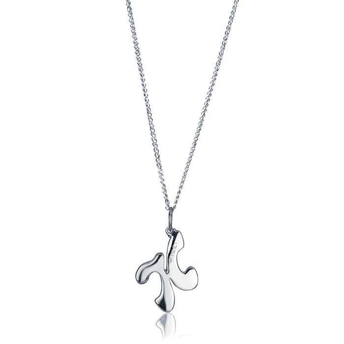 Collana in oro bianco 18k con iniziale lettera h