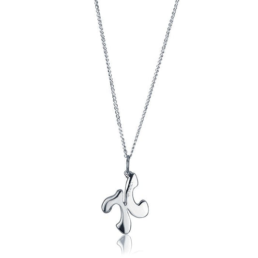Collana in oro bianco 18k con iniziale lettera h